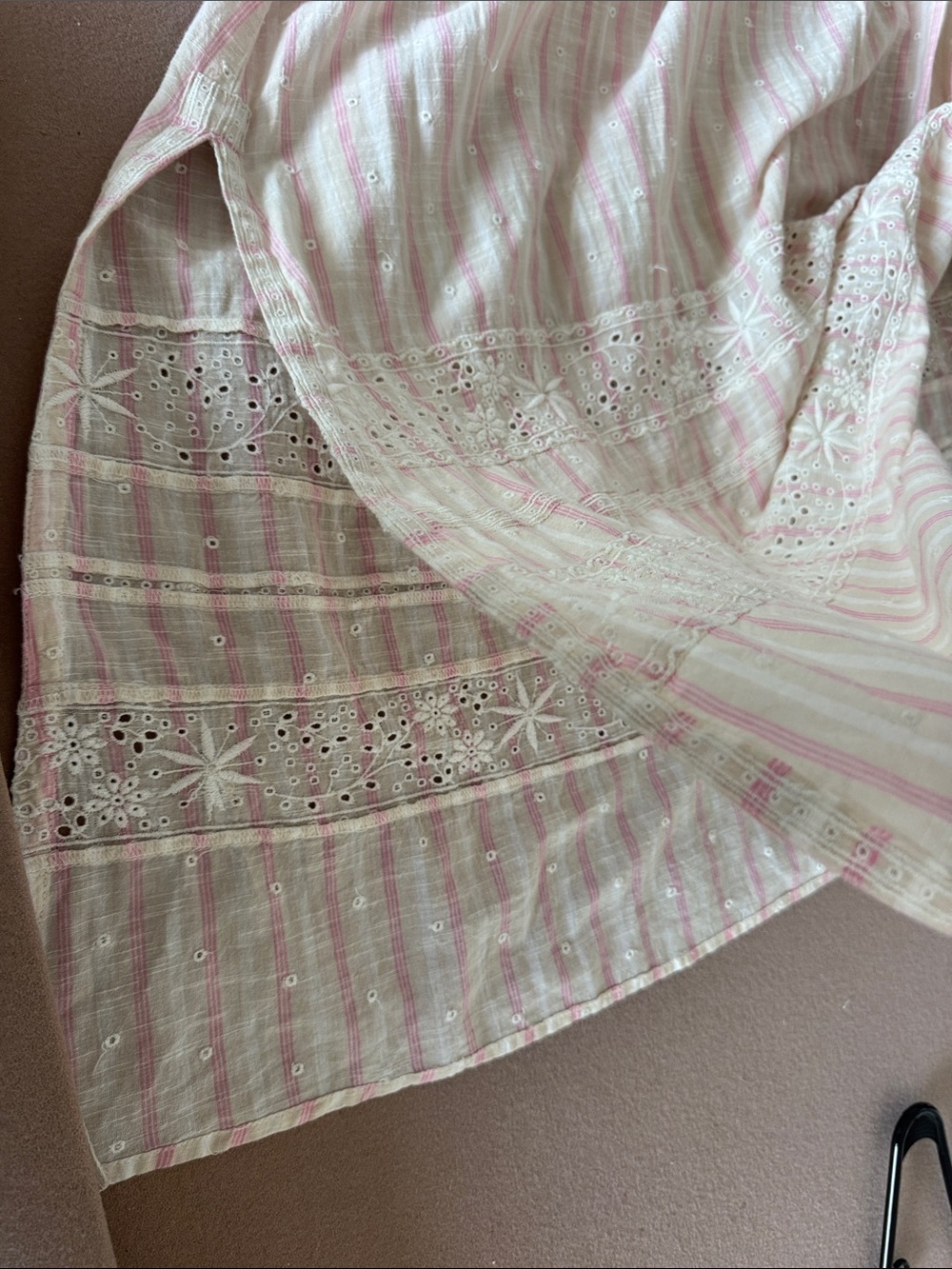 LoveShackFancy Isla Dress Pale Pink Embroidered Midi Pom Pom Tassels Slits Small - Picture 11 of 15